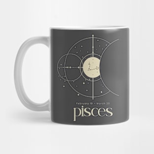 Minimalist Pisces Zodiac Sign Mug